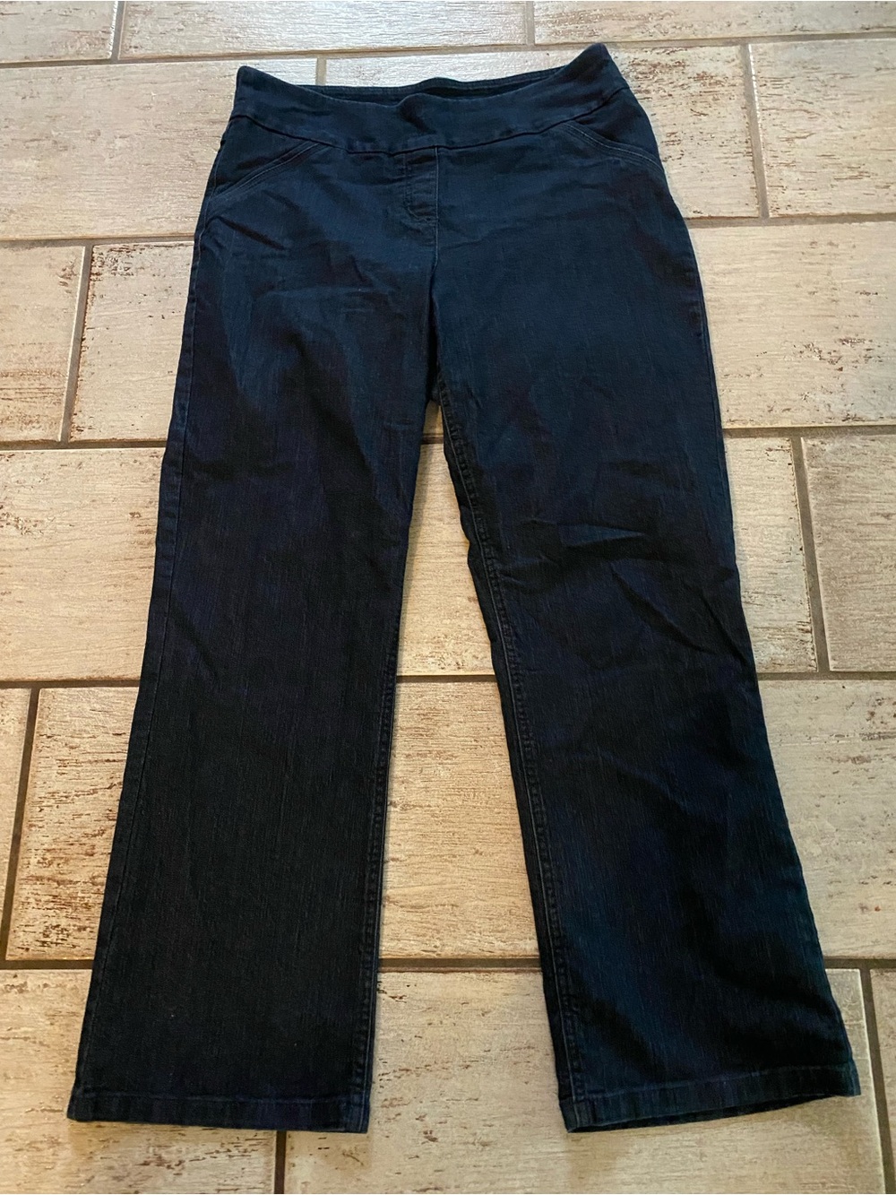 Women’s Dark Blue Straight-Leg Jeans Size 12 Short